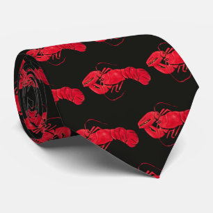 Lobster on Black Background by Marsden Hartley Tie