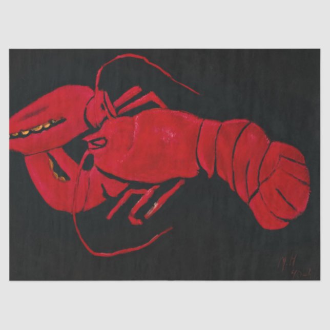Lobster on Black Background by Marsden Hartley Tissue Paper (Front)
