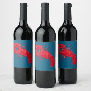 Lobster on Blue Background by Marsden Hartley Wine Label