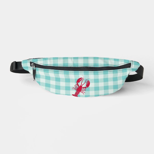 Lobster on Blue Gingham Fanny Pack (Front)
