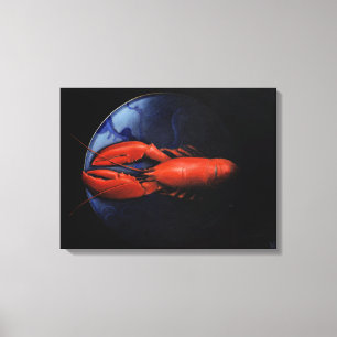 Lobster on Tiffany Plate Canvas Print