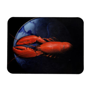 Lobster on Tiffany Plate Magnet