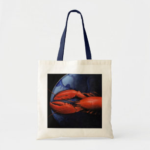 Lobster on Tiffany Plate Tote Bag