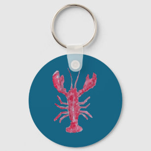Lobster Painting Nautical Coastal Design Keychain