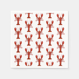 Lobster Painting Nautical Pattern Coastal Napkin
