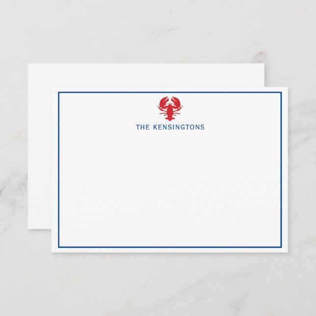Lobster Personalized Note Cards (Front/Back)