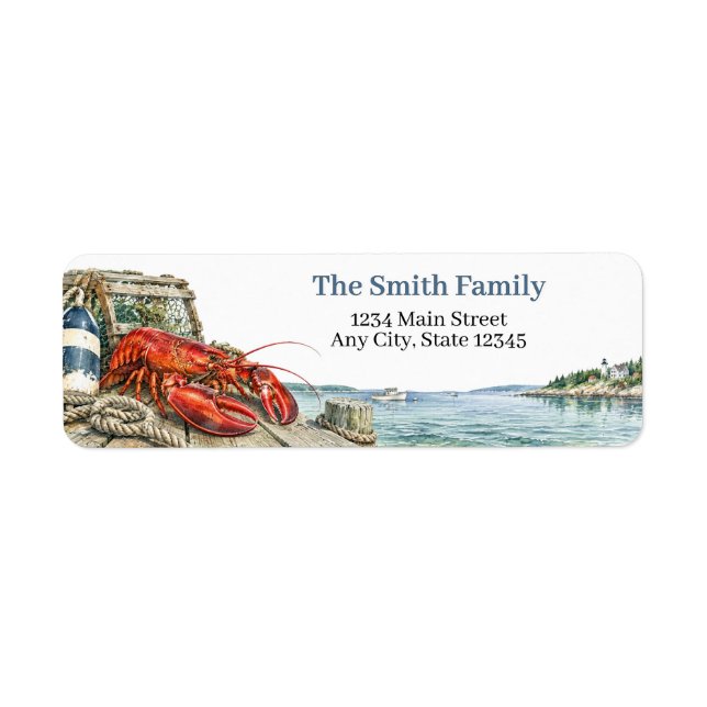 Lobster Personalized Return Address Labels (Front)