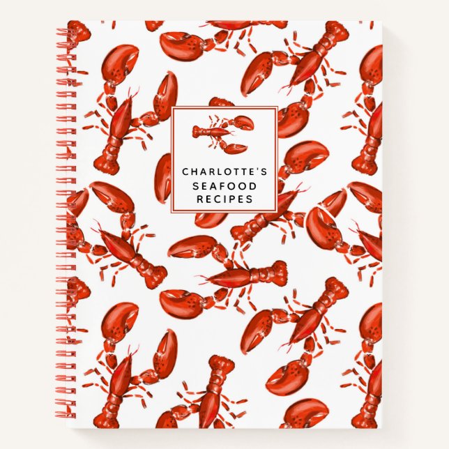 Lobster Personalized Seafood Recipe Notebook (Front)