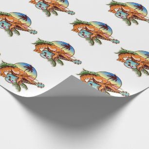 Lobster playing a ukulele guitar  wrapping paper