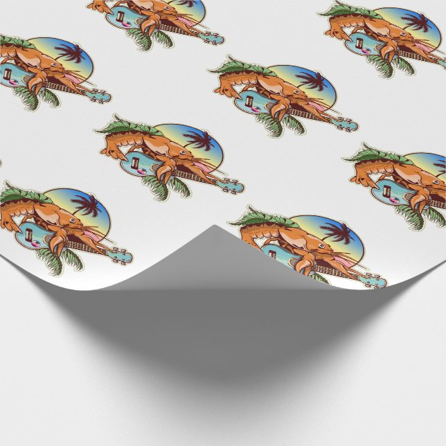 Lobster playing a ukulele guitar  wrapping paper (Corner)