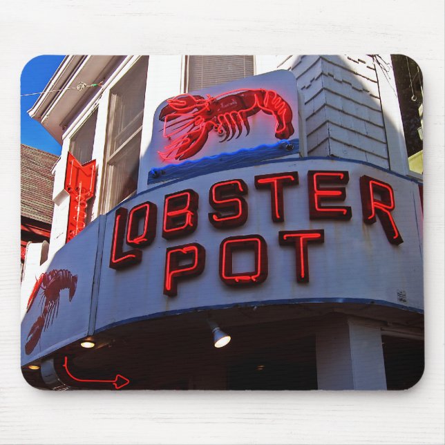 Lobster Pot Neon Sign Mouse Pad (Front)