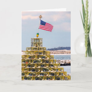 Lobster pot tree seascape card