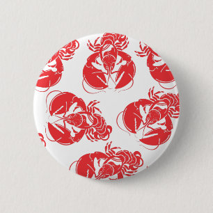 lobster print 2 inch round button