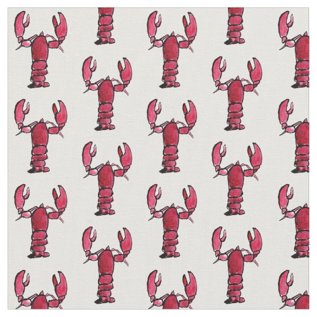 Lobster Print Fabric (Close Up)