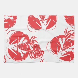 lobster print kitchen towel