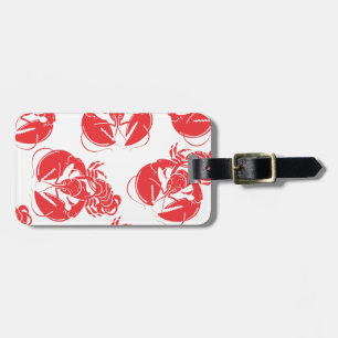 lobster print luggage tag