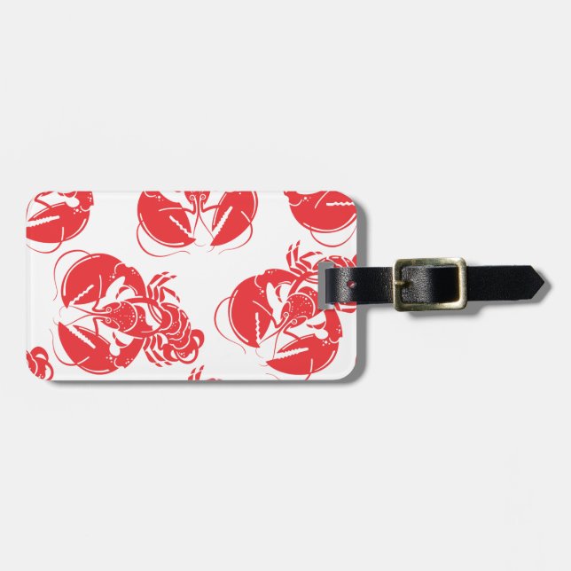 lobster print luggage tag (Front Horizontal)