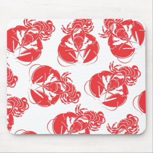 lobster print mouse pad