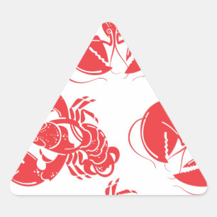 lobster print triangle sticker