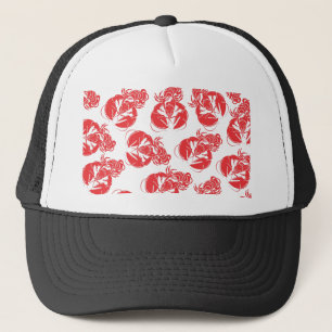 lobster print trucker hat