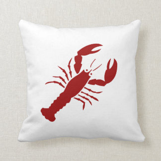 LOBSTER red on white pillow