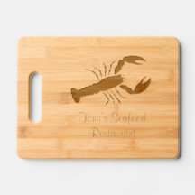 Lobster Restaurant Etched Wooden Cutting Board