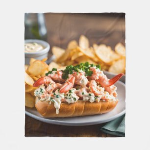 Lobster Roll and Potato Chips Fleece Blanket