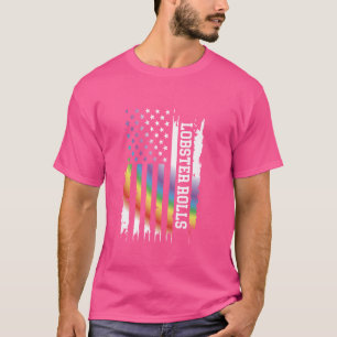 Lobster Rolls United States Distressed Rainbow w U T-Shirt