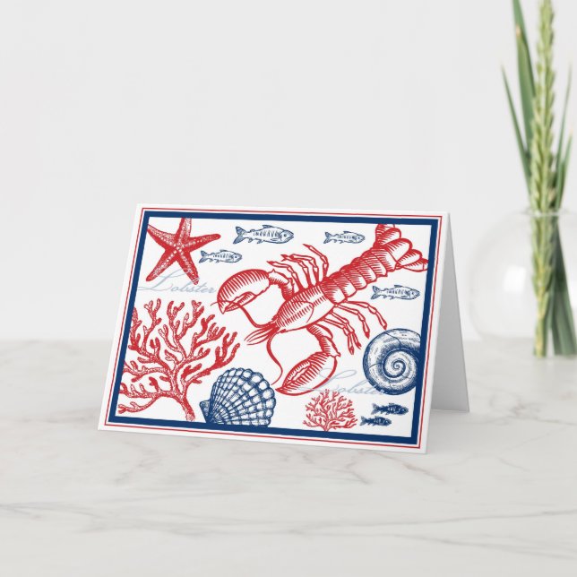 Lobster & Sea Life Card (Front)