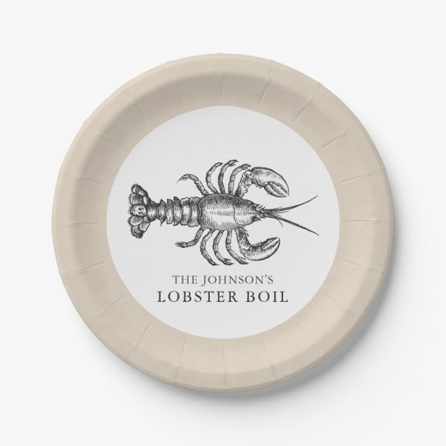 Lobster | Seafood Boil Custom Paper Plate (Front)
