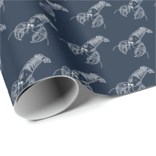 Lobster Seafood Maine Preppy Beach Nautical Wrapping Paper