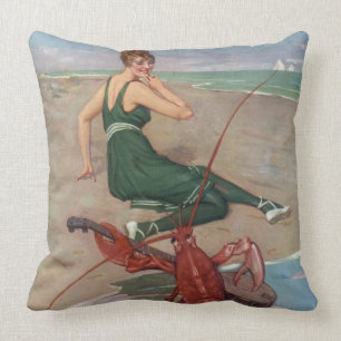 Lobster Serenade Throw Pillow