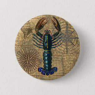 Lobster Shellfish Seafood Maine Classic Ocean 2 Inch Round Button