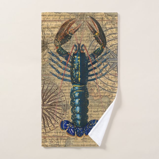 Lobster Shellfish Seafood Maine Classic Ocean Bath Towel Set (Hand Towel)