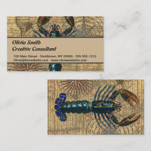 Lobster Shellfish Seafood Maine Classic Ocean Business Card