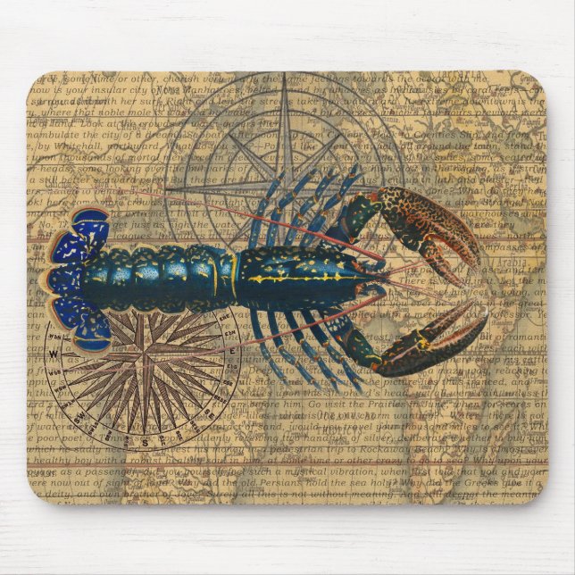Lobster Shellfish Seafood Maine Classic Ocean Mouse Pad (Front)