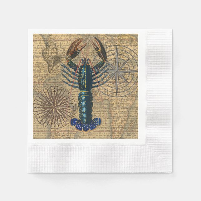 Lobster Shellfish Seafood Maine Classic Ocean Napkin (Front)