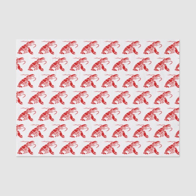 Lobster Silhouette #1 Drawing Red Tissue Paper (Front)