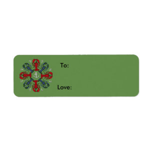Lobster Snowflake Anchor N.S. Christmas gift tag