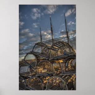 Lobster Traps and Tall Ship Masts Poster