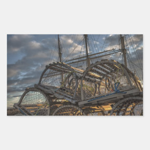 Lobster Traps and Tall Ship Masts Sticker