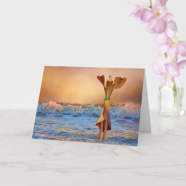 Lobster's Day at the Beach Card (Orchid)