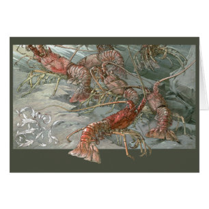 Lobsters in the Ocean, Vintage Art Nouveau