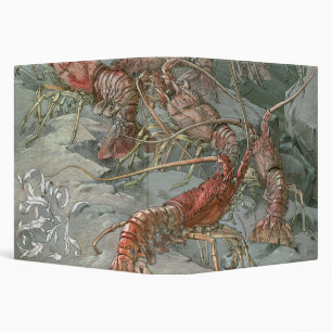 Lobsters in the Ocean, Vintage Art Nouveau Binder