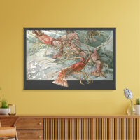 Lobsters in the Ocean, Vintage Art Nouveau