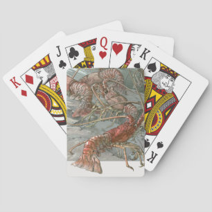 Lobsters in the Ocean, Vintage Art Nouveau Playing Cards
