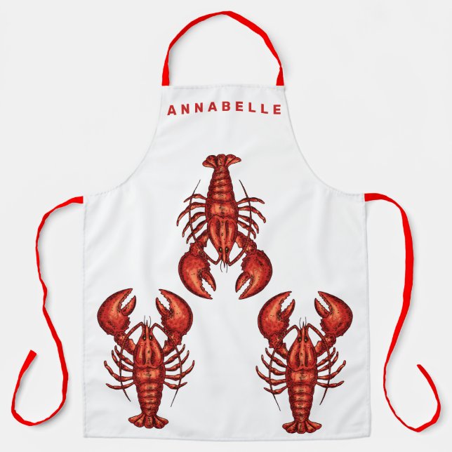 Lobsters Personalize Large Apron (Front)