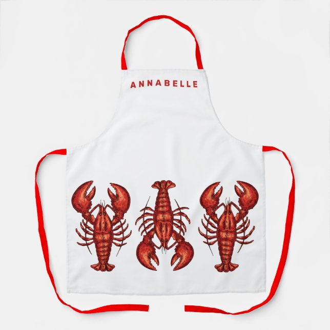 Lobsters Personalize Medium Apron (Front)