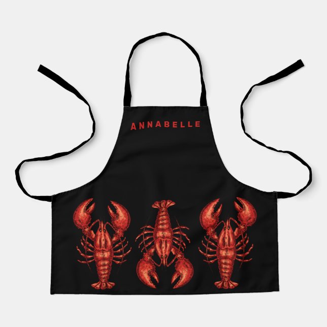 Lobsters Personalize Small Apron (Front)