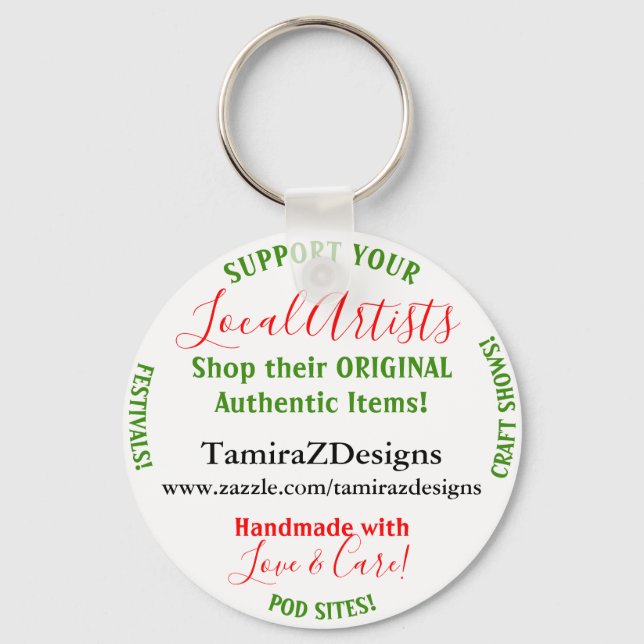 Local Artists Business Keychain (Front)